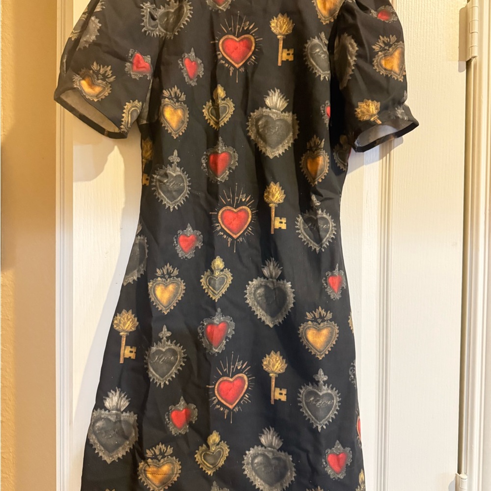 Vici Charcoal Mini Dress with Heart and Key Design - Picture 2 of 2
